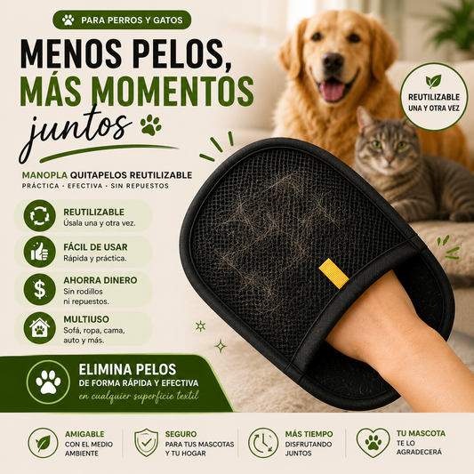 Guante Quitapelos para Mascotas
